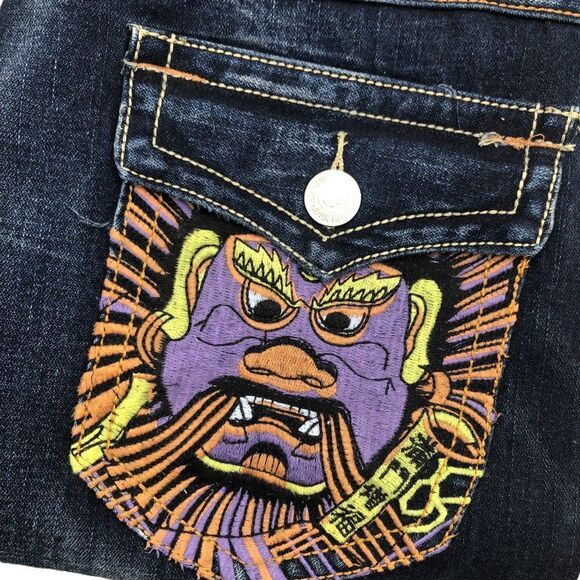 Brand New Vintage True Religion Embroidered Jeans Size 36 JOEY Blue - Picture 12 of 12